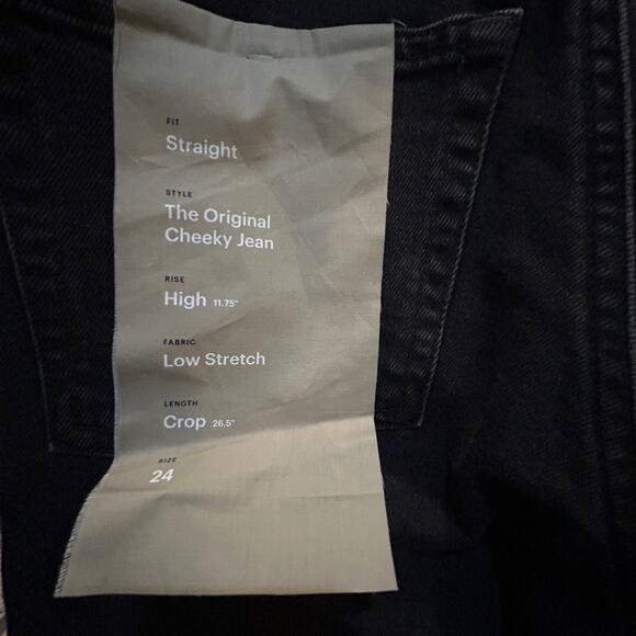 Everlane The Original Cheeky Jean High Rise Tumbled Black Women 24 Crop NWT - Picture 12 of 13